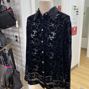 Sash velvet/silk semi sheer top 8