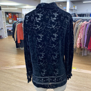 Sash velvet/silk semi sheer top 8