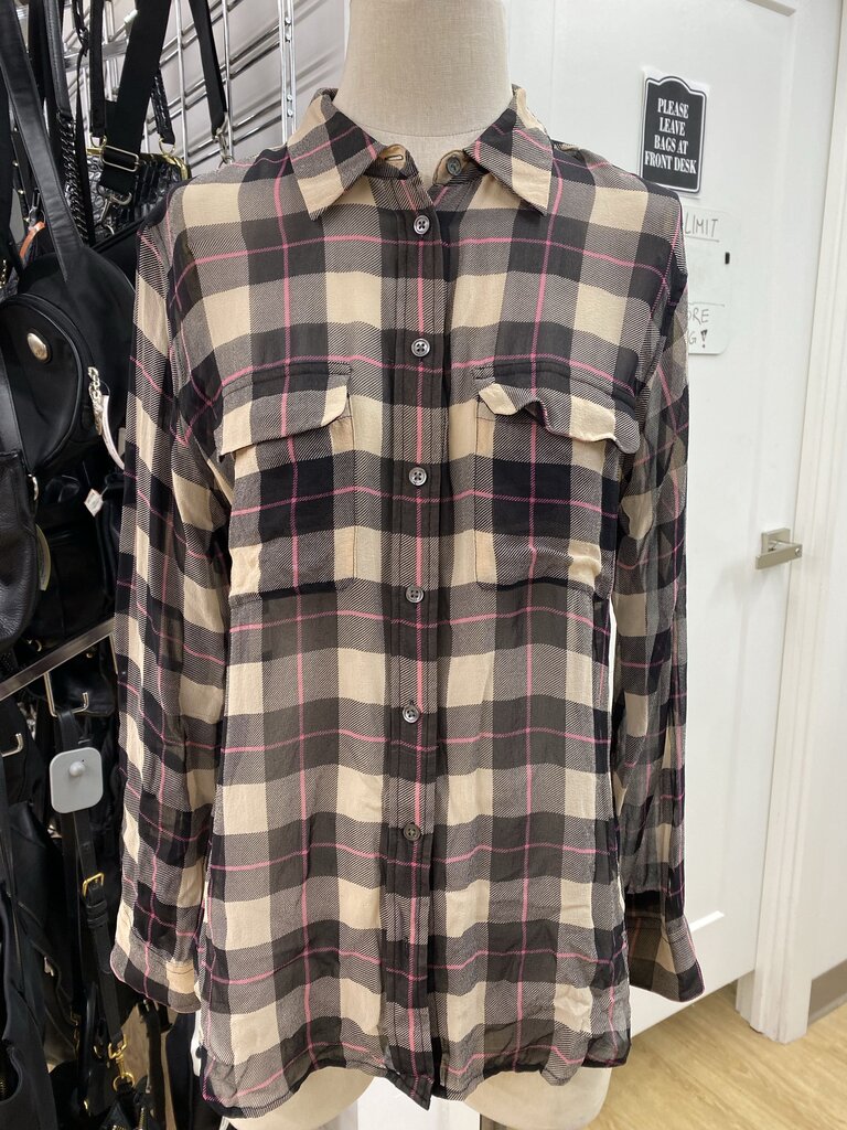 Equipment plaid silk top M