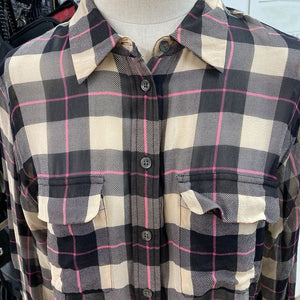 Equipment plaid silk top M