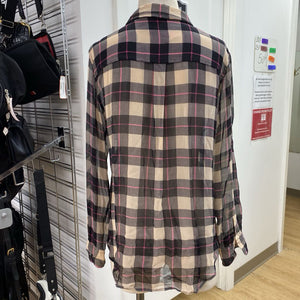 Equipment plaid silk top M