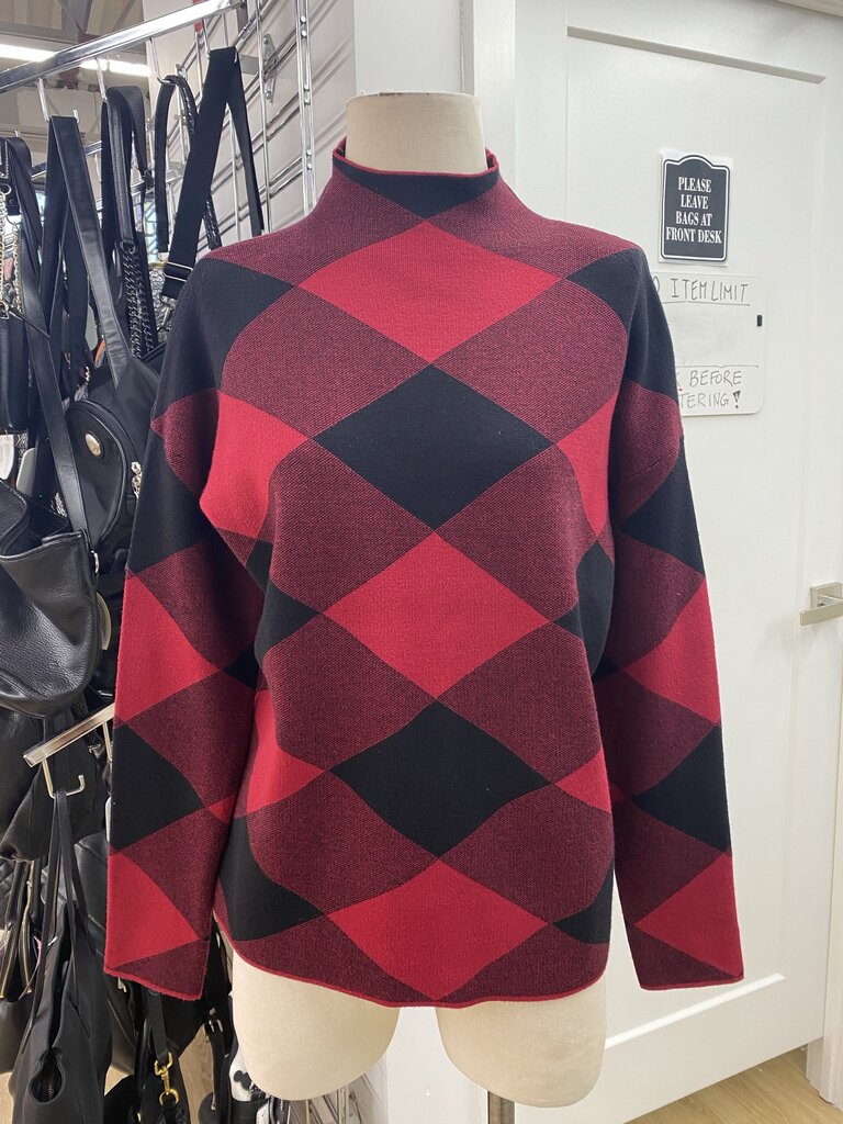 Tahari plaid sweater M
