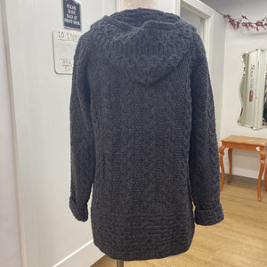 Inis Crafts Ireland merino wool zip up long cardi M