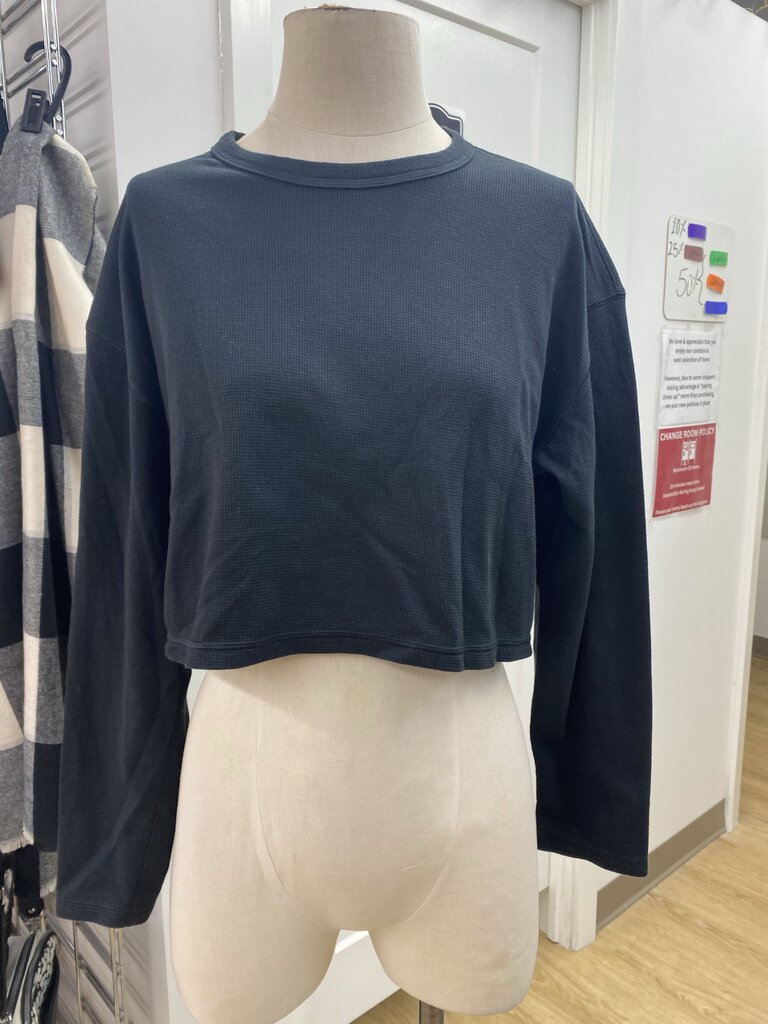 Sunday Best cropped waffle top L