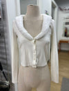 Sunday Best faux fur trim cardi S