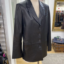 Load image into Gallery viewer, Rebecca Taylor leather blazer style coat 8
