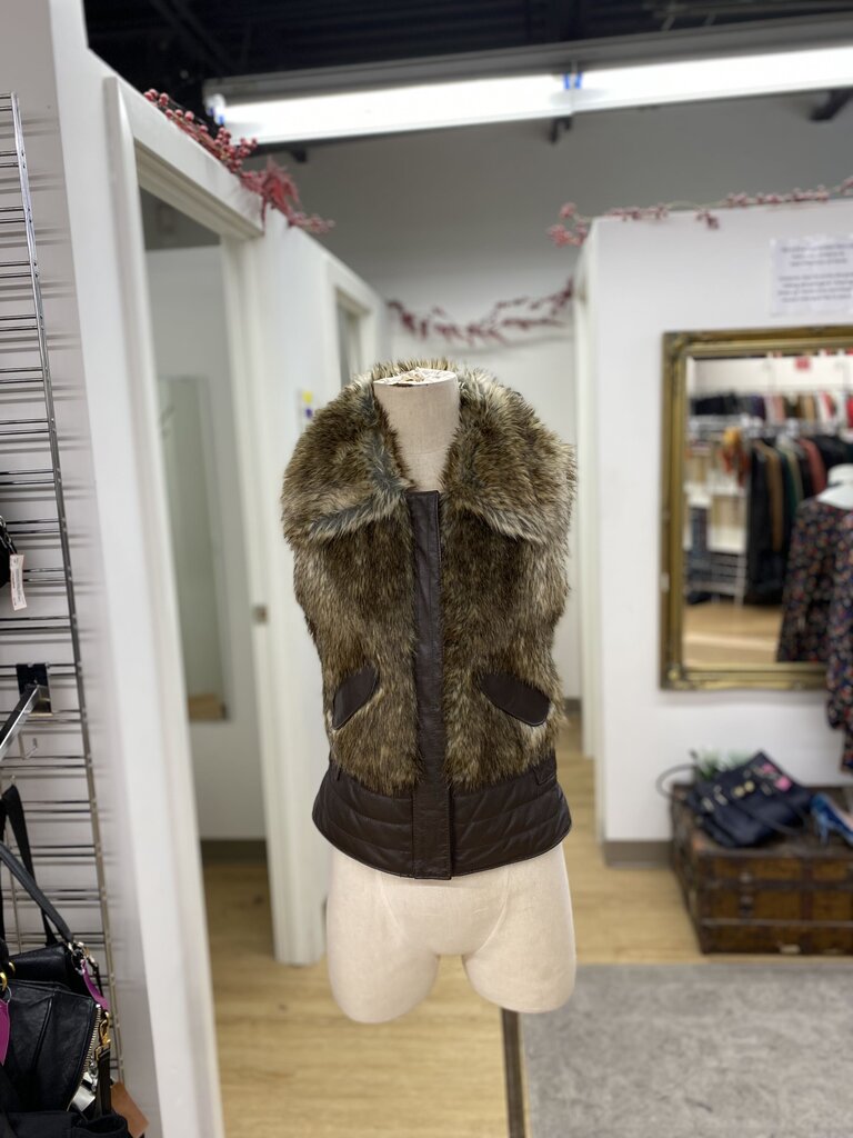 Vero Moda Faux Fur & Leather vest XS