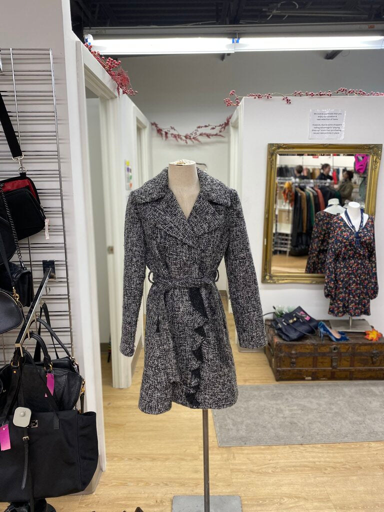 Tahari ruffle edge coat 10