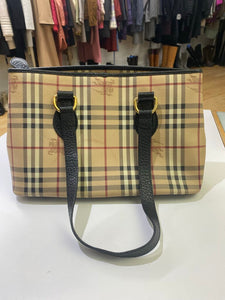 Burberry coated canvas handbag *As Is-ink/red marks