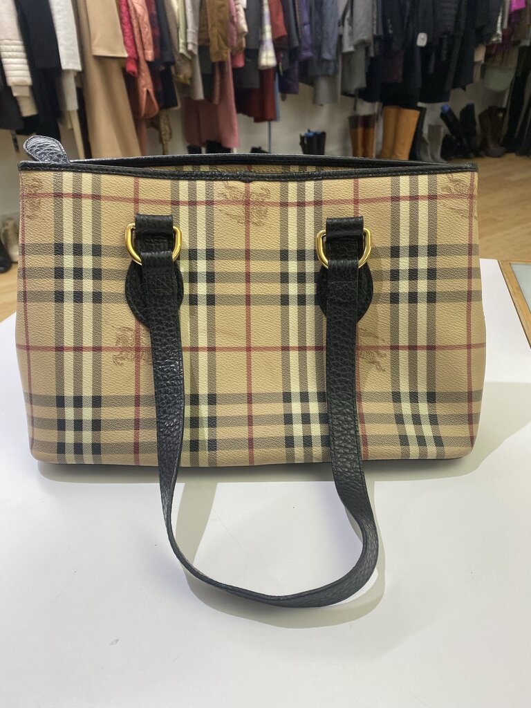Burberry coated canvas handbag *As Is-ink/red marks