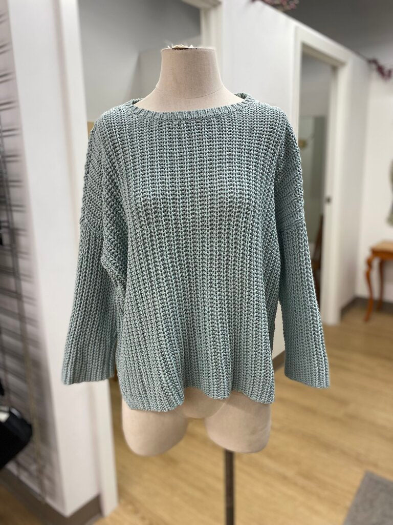 Eileen Fisher open knit cotton sweater M