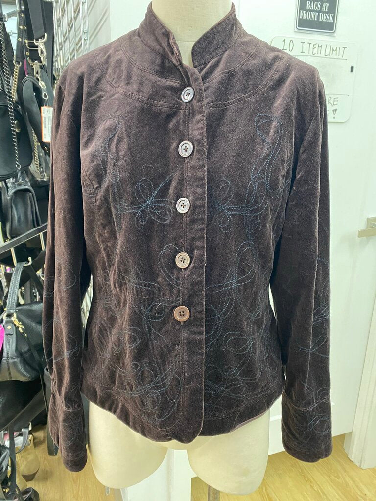 Tristan & Iseut vintage embroidered velvet blazer S/M