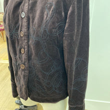 Load image into Gallery viewer, Tristan &amp; Iseut vintage embroidered velvet blazer S/M
