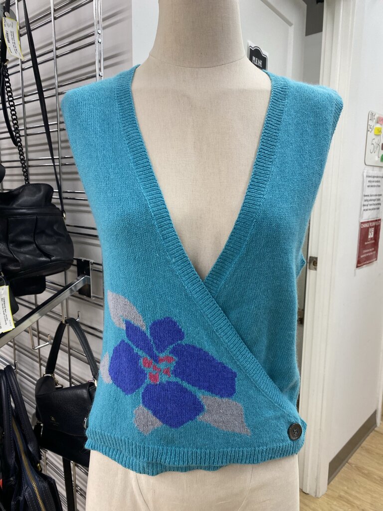 Irka,vintage wool flower vest S/M