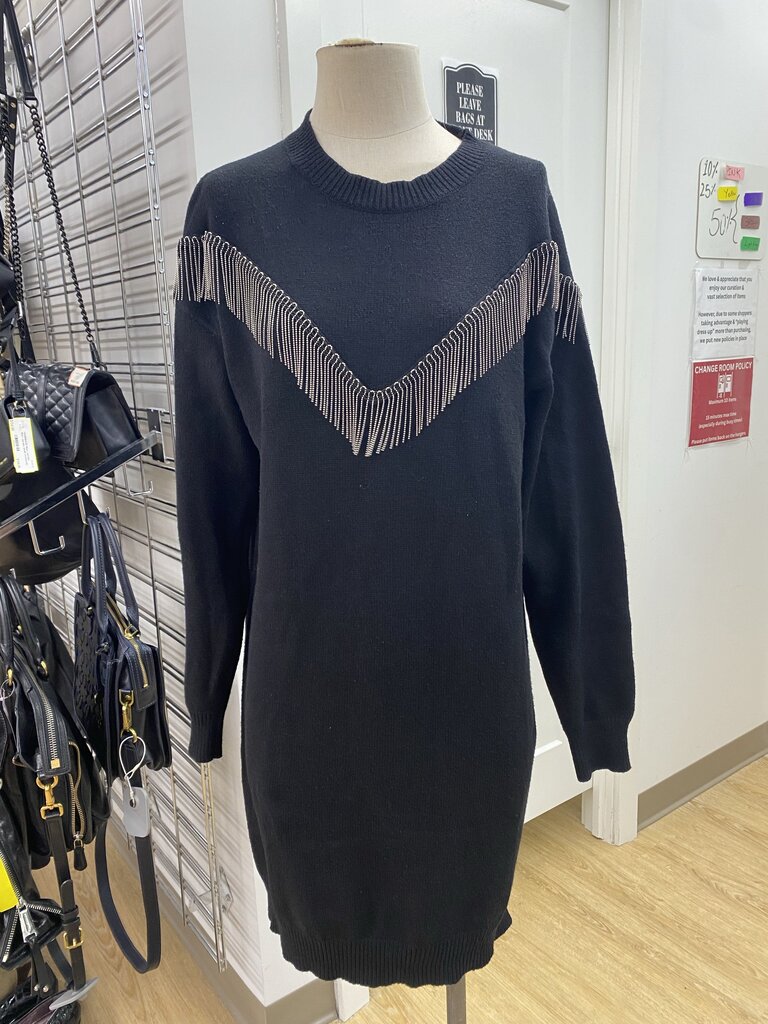 Dreamers silver chain detail sweater dress L