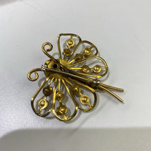 Load image into Gallery viewer, 18k gold vintage dragonfly brooch w multi stones
