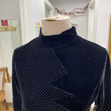 Load image into Gallery viewer, Black dotted velour top XS
