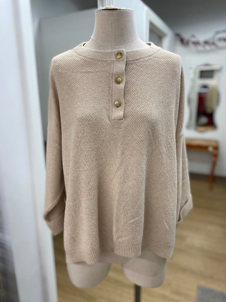 Roots waffle knit top NWT XL