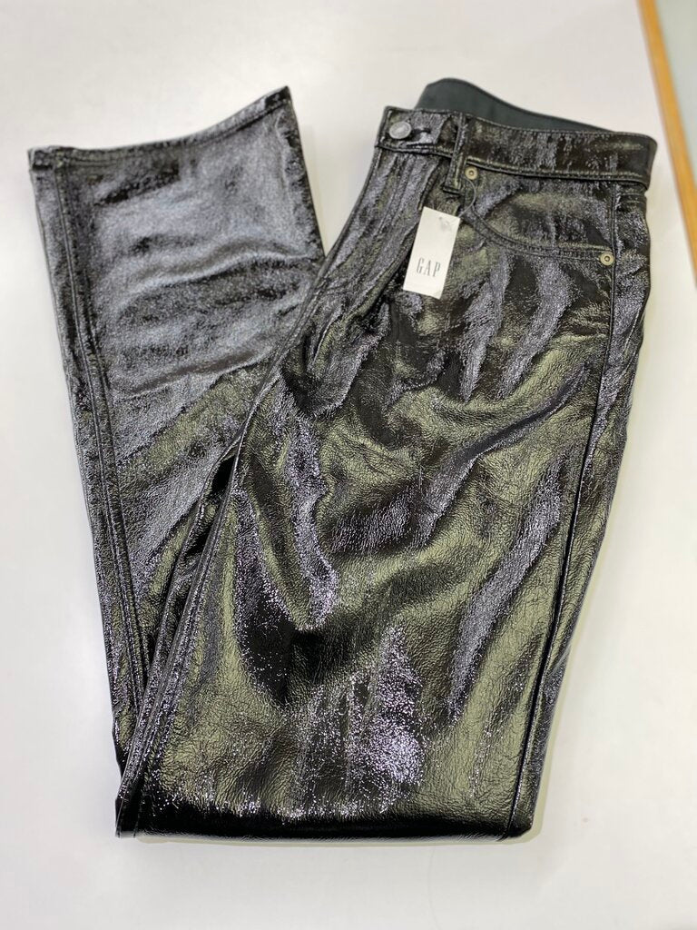 Gap Baby Boot Mid Rise crinkle patent pants NWT 8