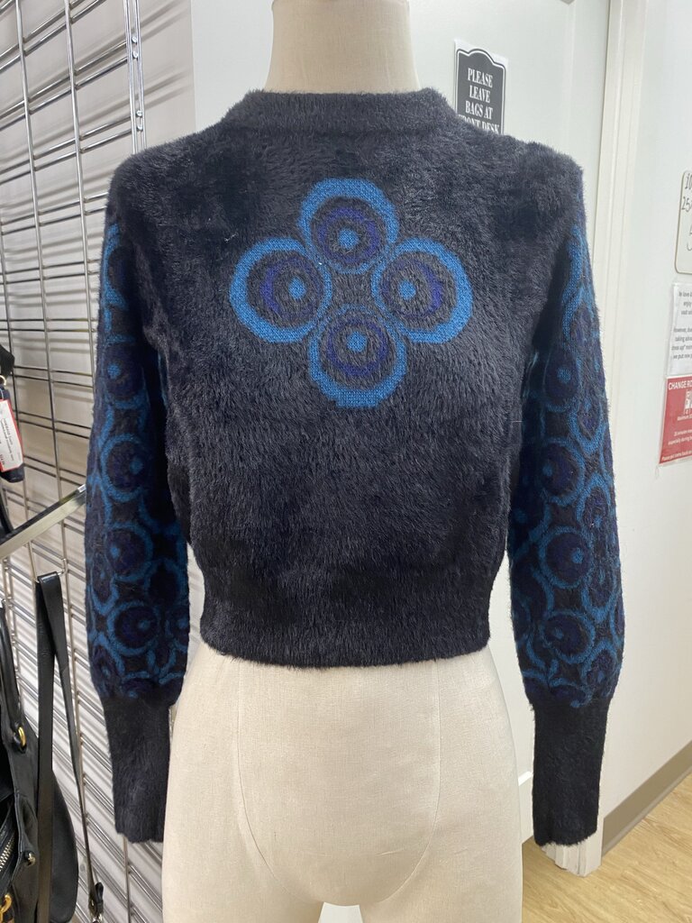 Desigual fuzzy knit semi-crop sweater M