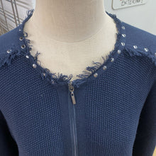 Load image into Gallery viewer, Olsen Studded zip up sweater M/L
