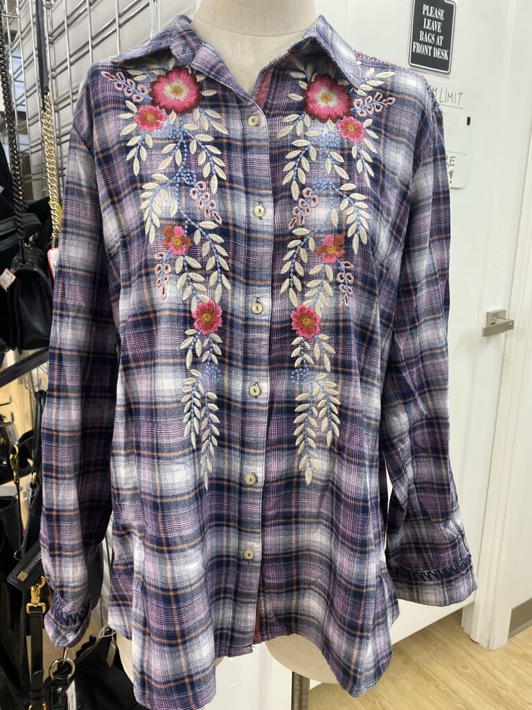 Johnny Was plaid shirt L