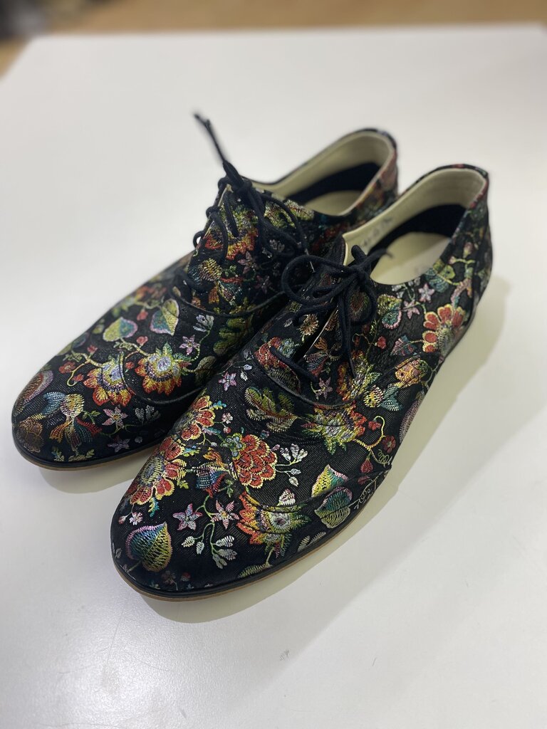 Zapato leather shiny floral shoes 40