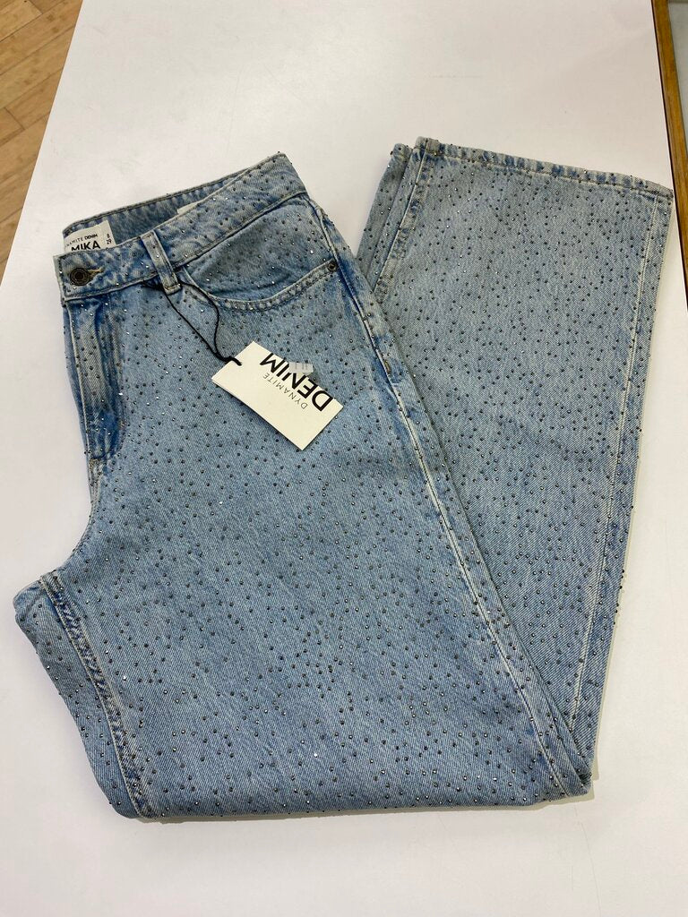 Dynamite Mika Relaxed Straight rhinestone jeans NWT 8