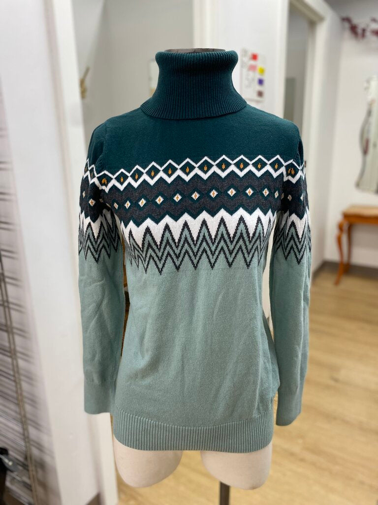 LL Bean Fair Isle cotton/cashmere sweater S
