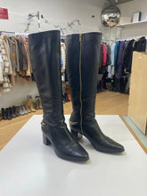 Load image into Gallery viewer, Calvin Klein leather boots with gold chain 9.5
