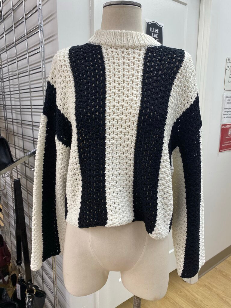 Soaked cotton/blend open knit sweater XS