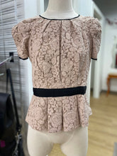 Load image into Gallery viewer, Sandra Angelozzi lace peplum top NWT 40
