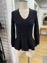 Load image into Gallery viewer, Banana Republic wool blend v neck peplum sweater M
