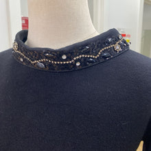 Load image into Gallery viewer, Linea Domani jeweled collar light sweater M

