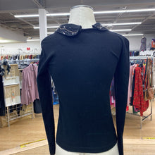 Load image into Gallery viewer, Linea Domani jeweled collar light sweater M
