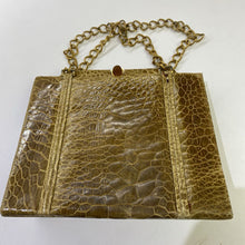 Load image into Gallery viewer, Vintage Croc Handbag (Gold Chain) AS IS
