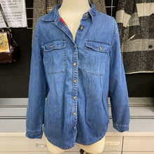 Load image into Gallery viewer, LL Bean plaid lined denim top M
