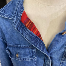 Load image into Gallery viewer, LL Bean plaid lined denim top M
