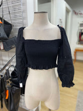 Load image into Gallery viewer, Wilfred puff sleeve smocked cropped top M
