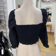 Load image into Gallery viewer, Wilfred puff sleeve smocked cropped top M
