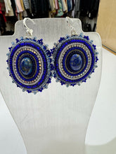 Load image into Gallery viewer, Lapis round earrings
