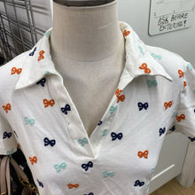 Load image into Gallery viewer, Maeve embroidered bows top XS
