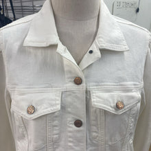 Load image into Gallery viewer, Gap puff shoulder denim jacket NWT L
