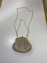 Load image into Gallery viewer, Moda in Pelle Gold Rhinestone clutch
