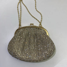 Load image into Gallery viewer, Moda in Pelle Gold Rhinestone clutch
