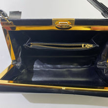 Load image into Gallery viewer, Black gold handbag clutch
