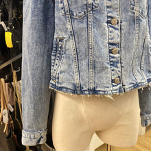 Load image into Gallery viewer, Gap collarless denim jacket L
