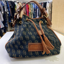 Load image into Gallery viewer, Dooney &amp; Burke canvas/leather bucket bag *As Is-small marks on inside
