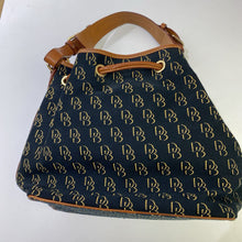 Load image into Gallery viewer, Dooney &amp; Burke canvas/leather bucket bag *As Is-small marks on inside
