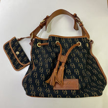 Load image into Gallery viewer, Dooney &amp; Burke canvas/leather bucket bag *As Is-small marks on inside
